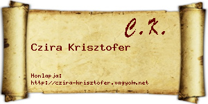 Czira Krisztofer névjegykártya