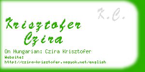 krisztofer czira business card